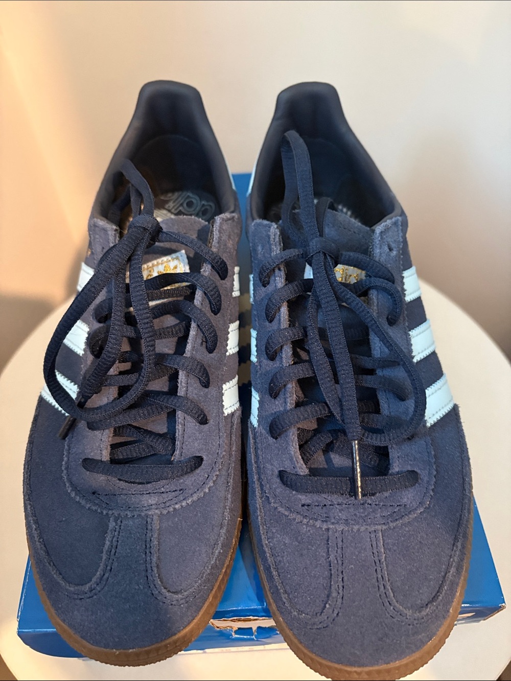 adidas Spezial Suede Sneakers in Navy and White with Gum Sole - Picture 3 of 6